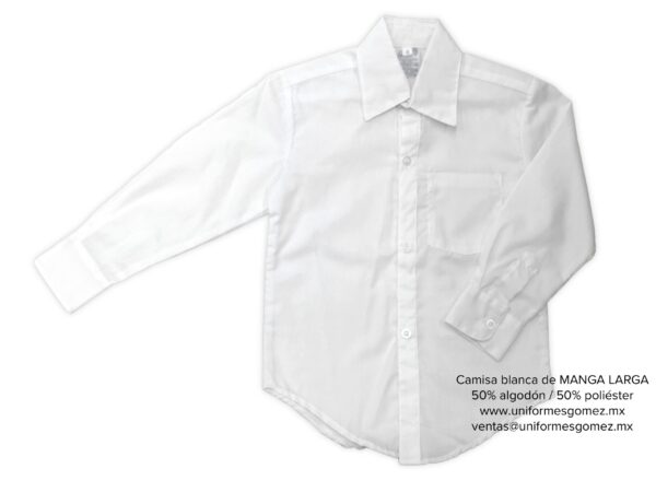 camisa blanca manga larga uniformes Gomez