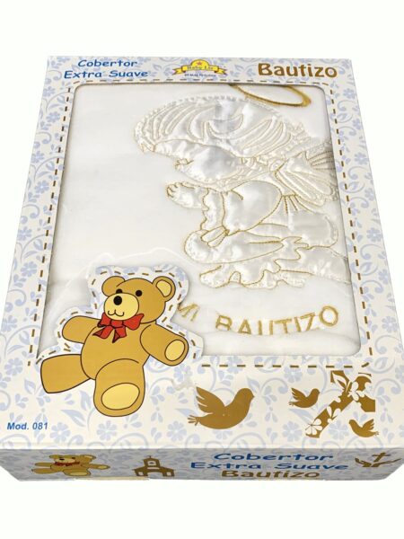 cobertor para bautizo blanco