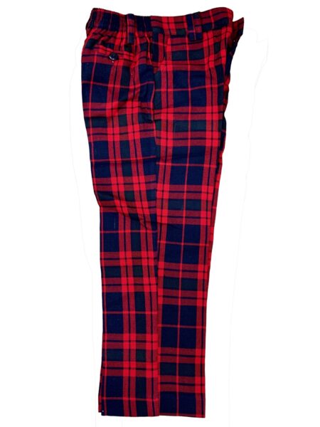 Pantalon escocés escolar cuadros rojos